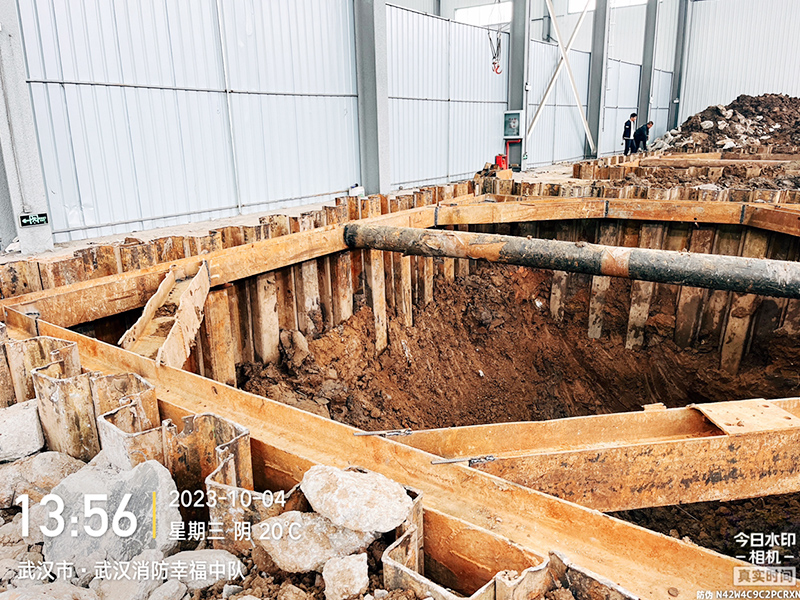 武汉污水处理厂工程基坑钢板桩支护施工主动、被动水土压力合力图